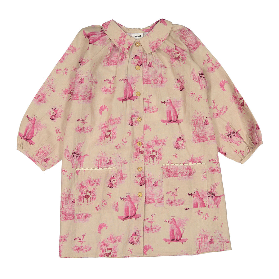Oeuf Silver Peony Toile Painter Dress