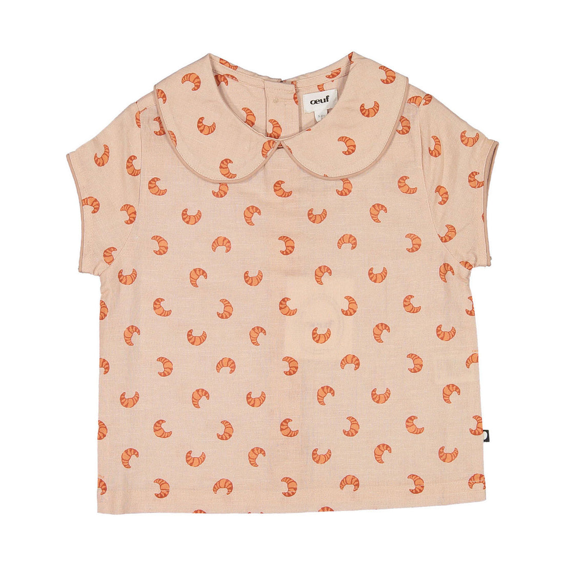 Oeuf Silver Peony Croissant Cap Sleeve Shirt