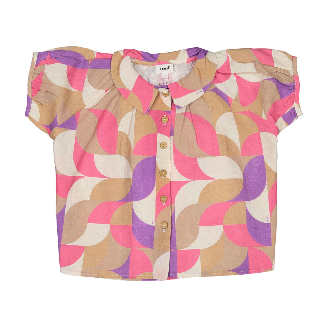 Oeuf Fuschia Geometric Blouse