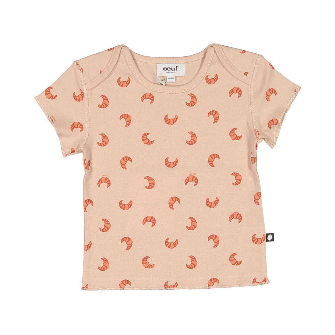 Oeuf Silver Peony Croissant Baby Pima Tee