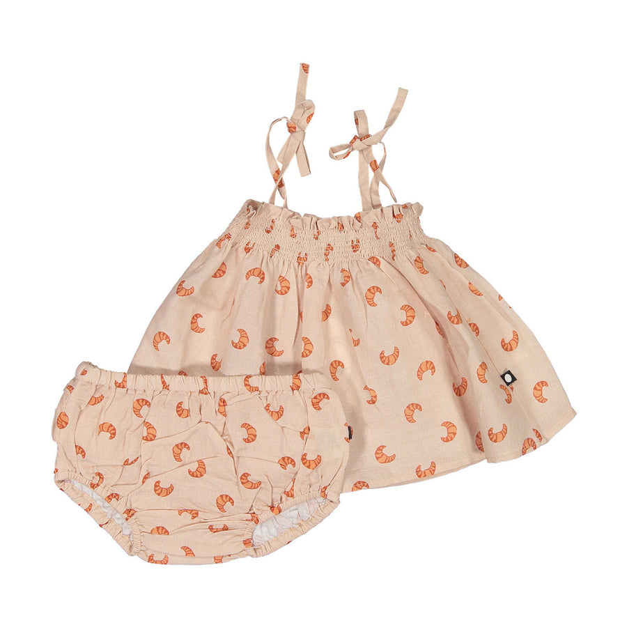Oeuf Silver Peony Croissant Baby Smocked Set