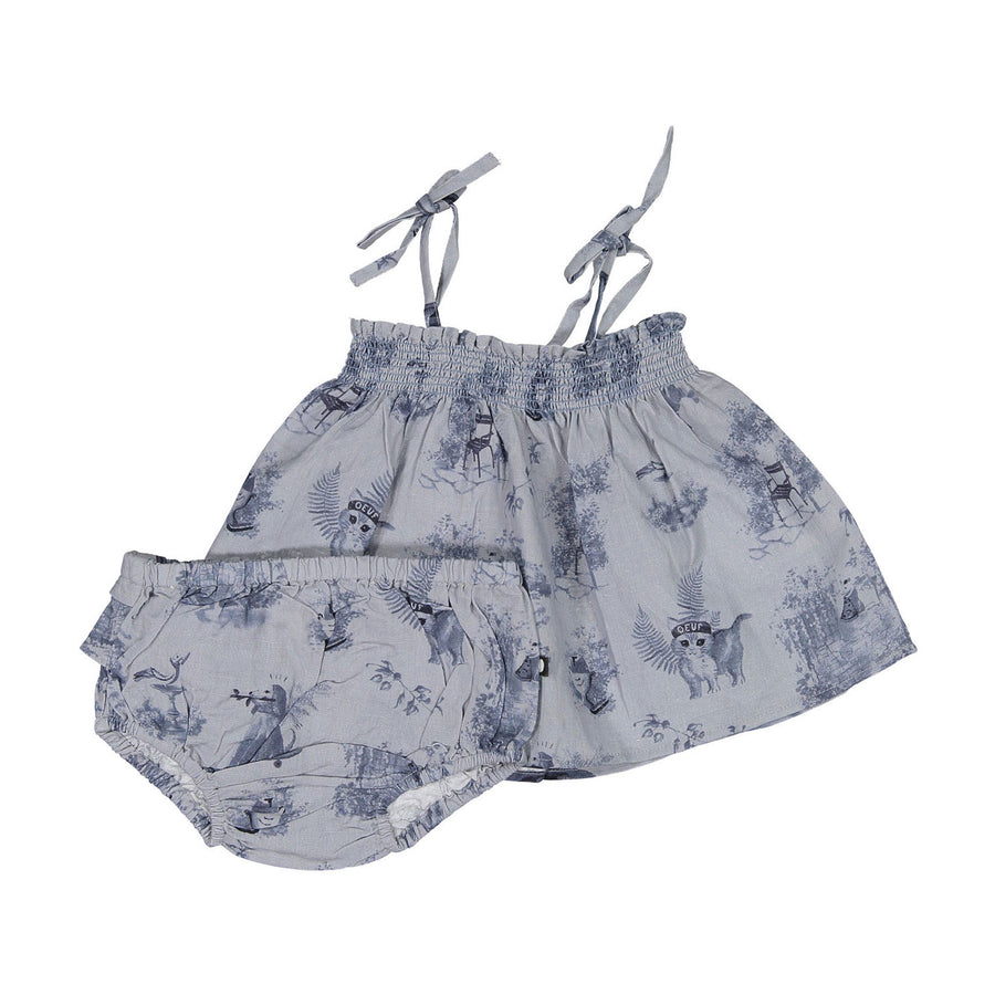 Oeuf Ciel Toile Baby Smocked Set