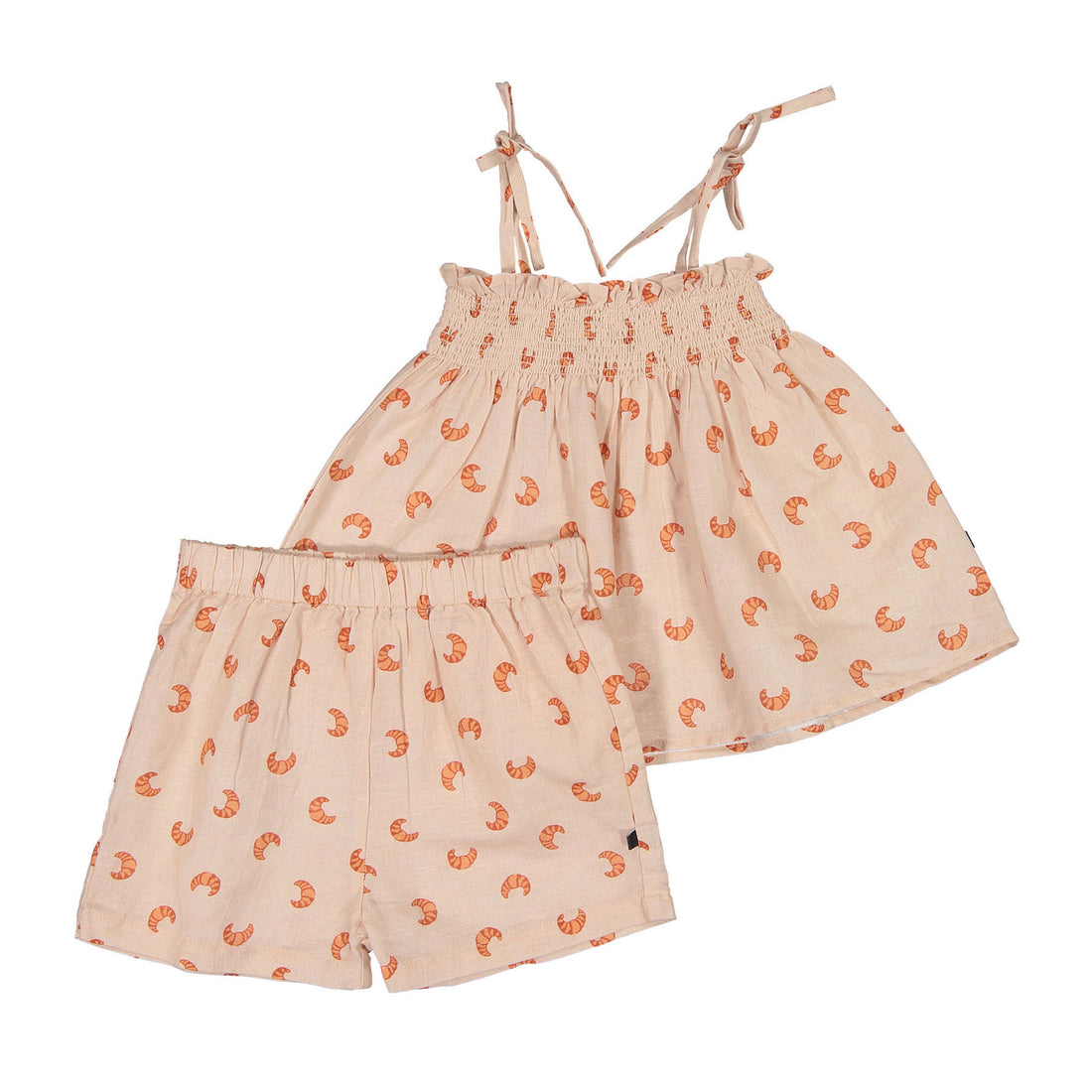 Oeuf Silver Peony Croissant Kids Smocked Set