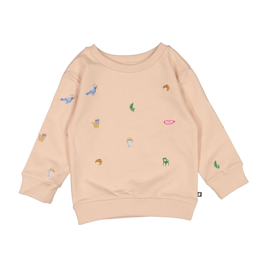 Oeuf Silver Peony Embroidered Sweatshirt