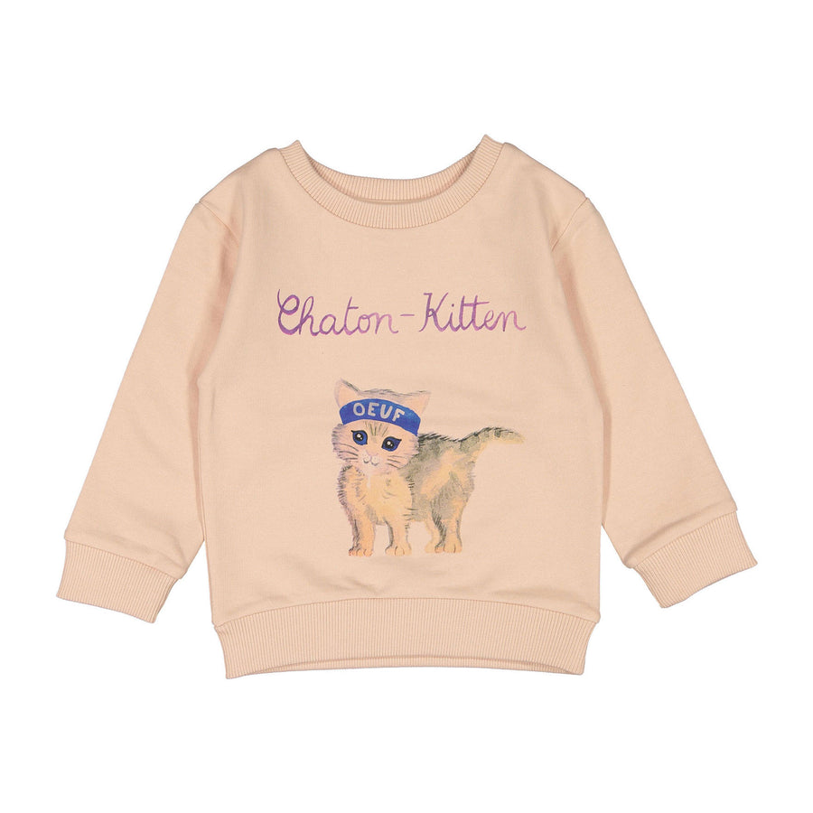 Oeuf Silver Peony Chaton Kitten Sweatshirt