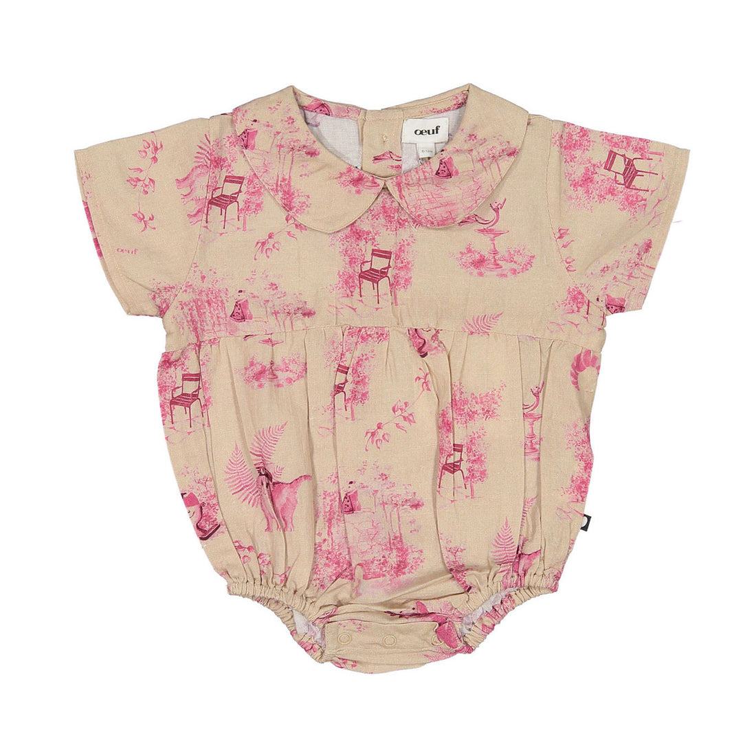Oeuf Silver Peony Toile Romper