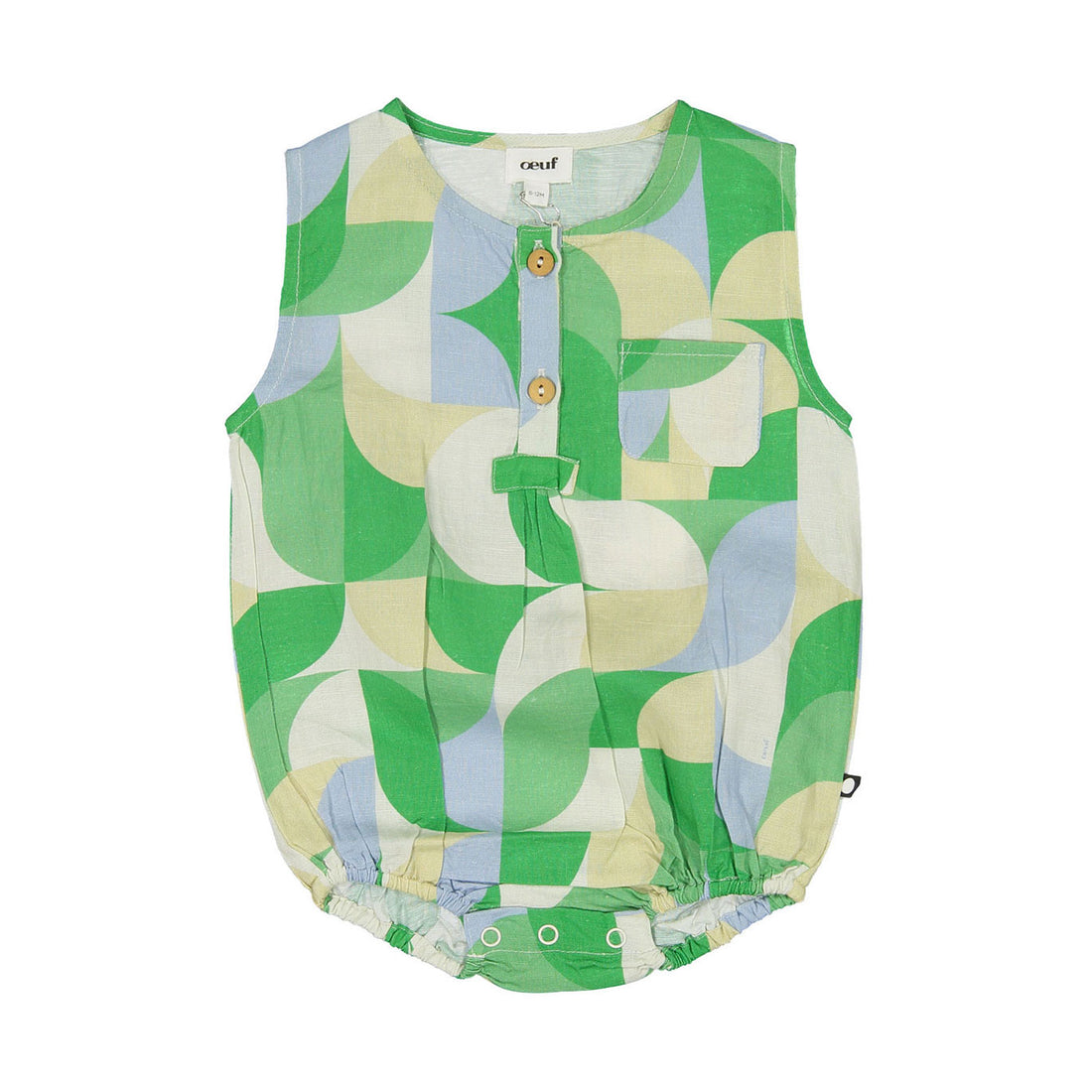 Oeuf Fougere Geometric Pocket Romper