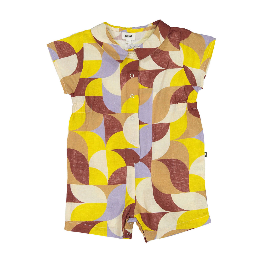 Oeuf Freesia Geometric Button Down Romper