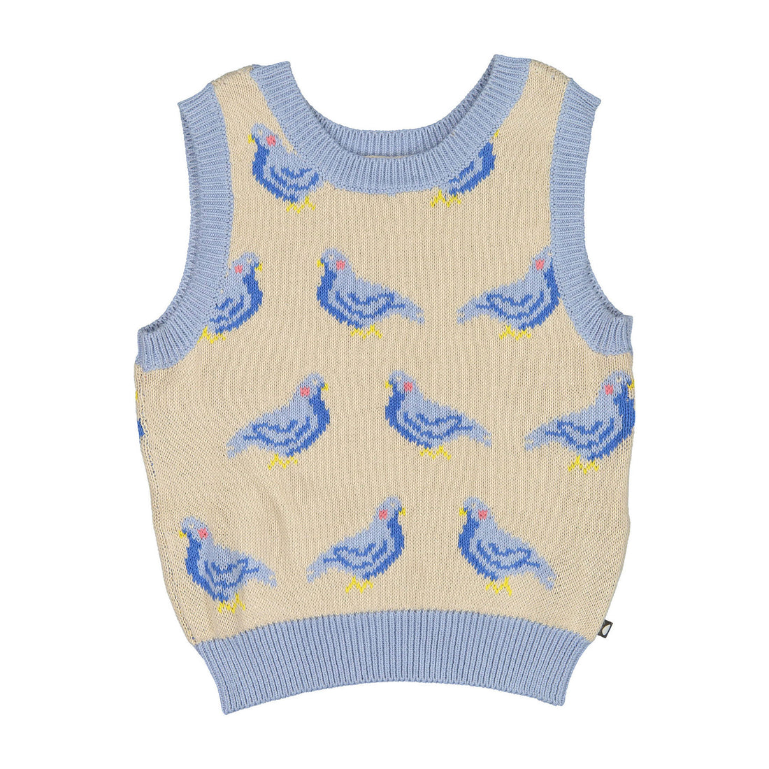 Oeuf Eggshell Pigeon Knit Motif Vest