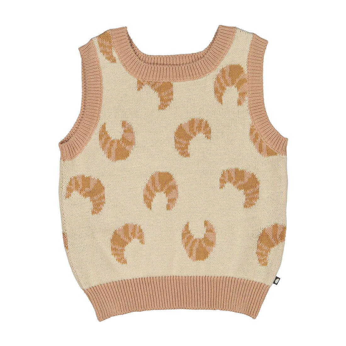 Oeuf Eggshell Croissant Knit Motif Vest