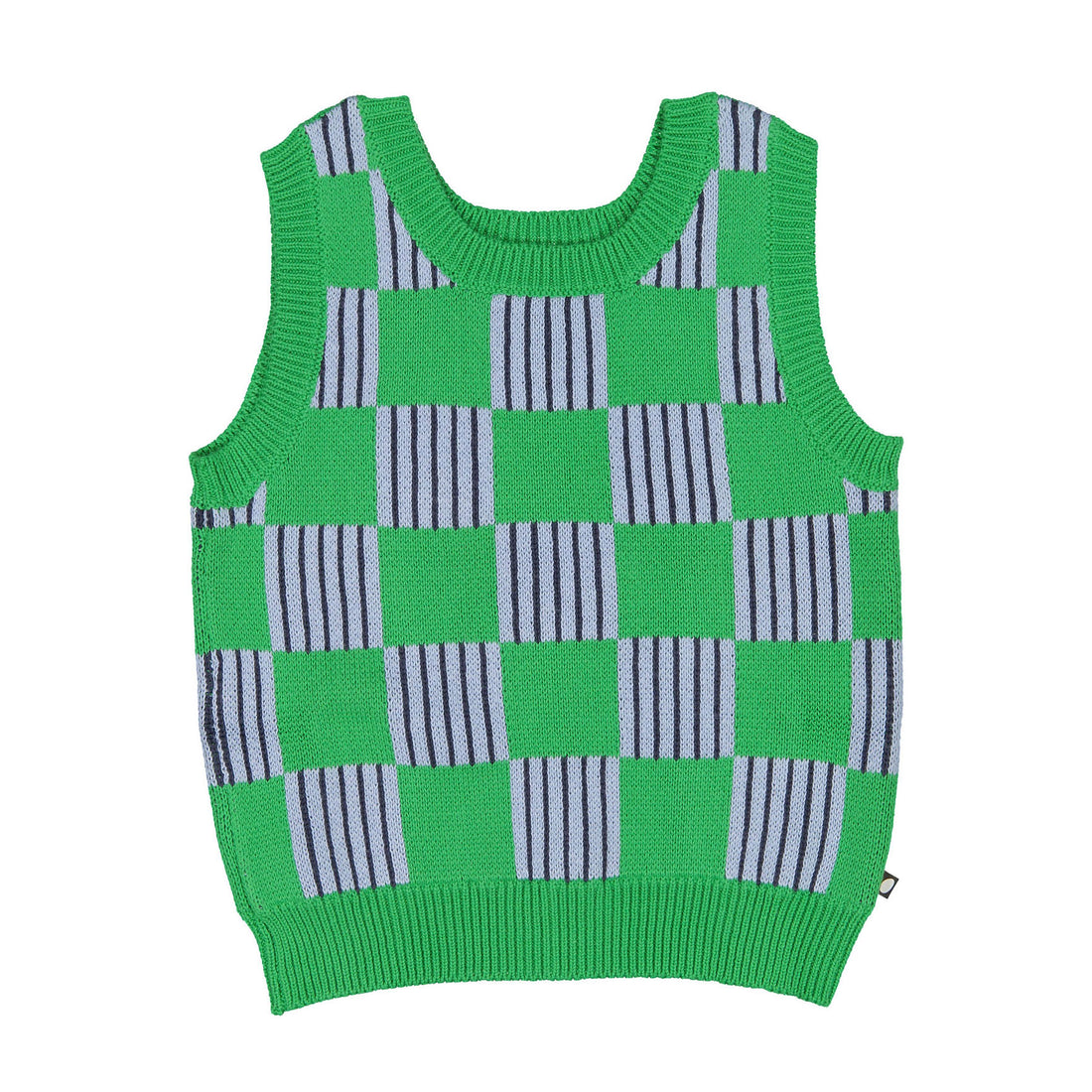 Oeuf Fougere Patchwork Knit Motif Vest
