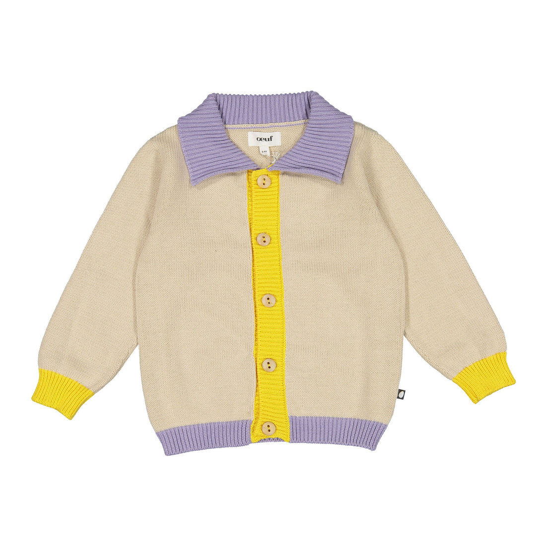 Oeuf Eggshell/Lavender Colorful Cardigan