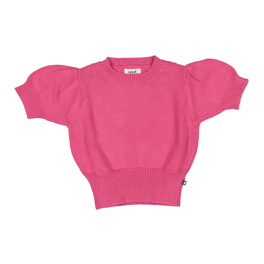 Oeuf Fuschia Puffy Sleeve Sweater