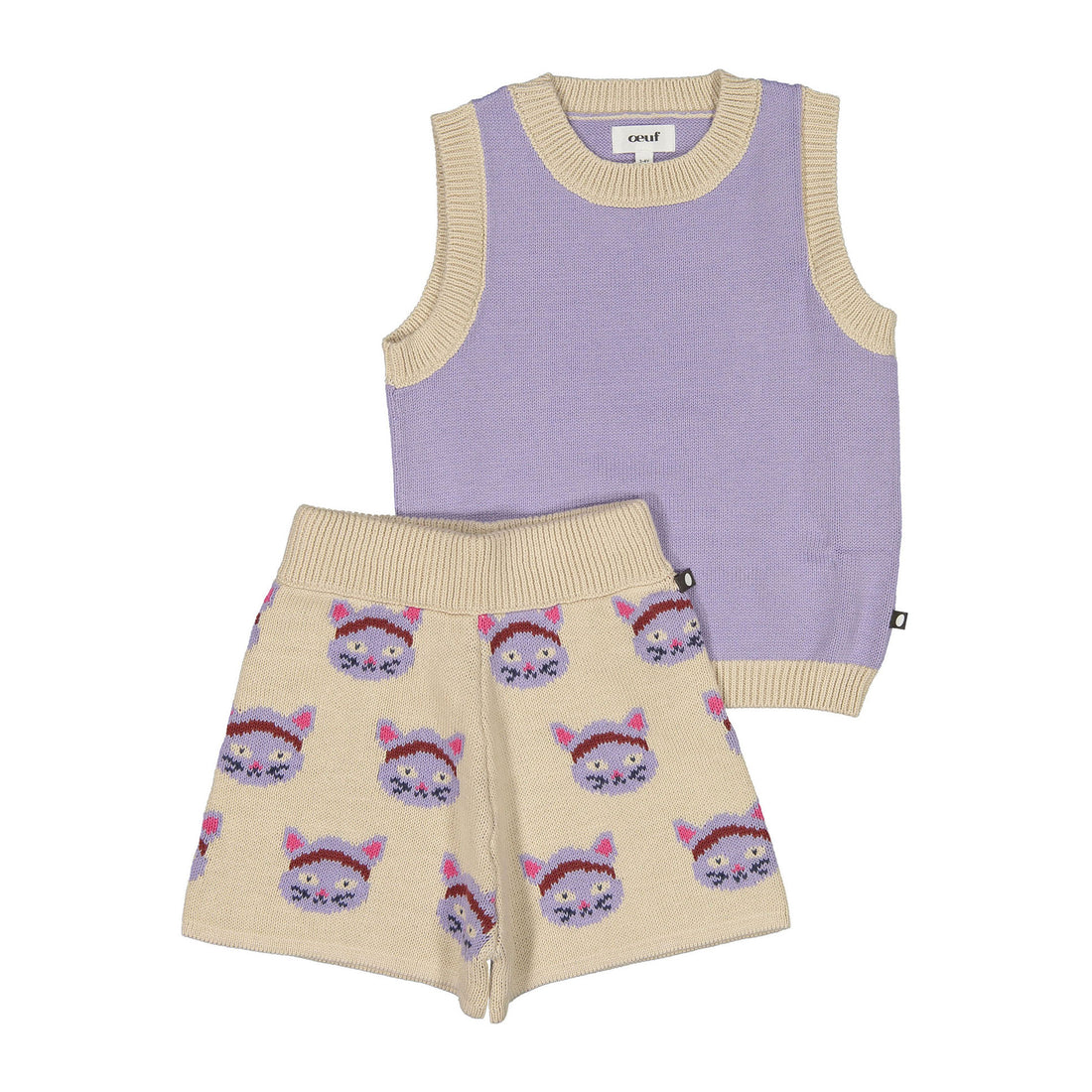 Oeuf Eggshell Cat Vest and Shorts Set