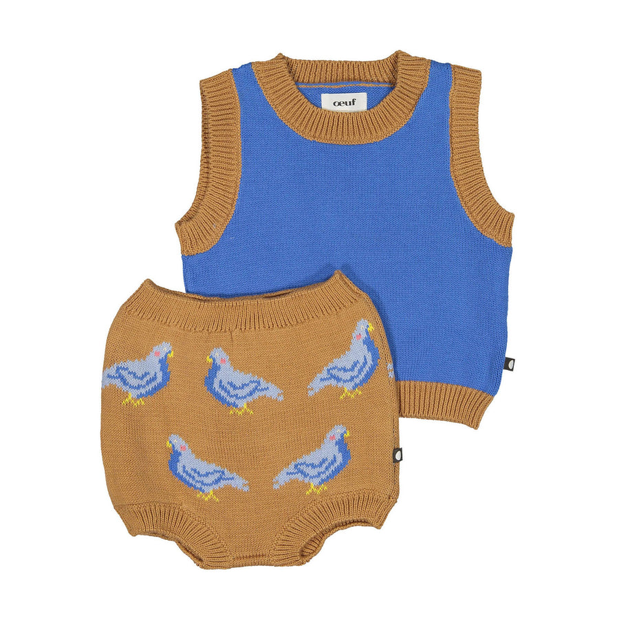 Oeuf Biscuit Pigeon Vest and Bloomer Set