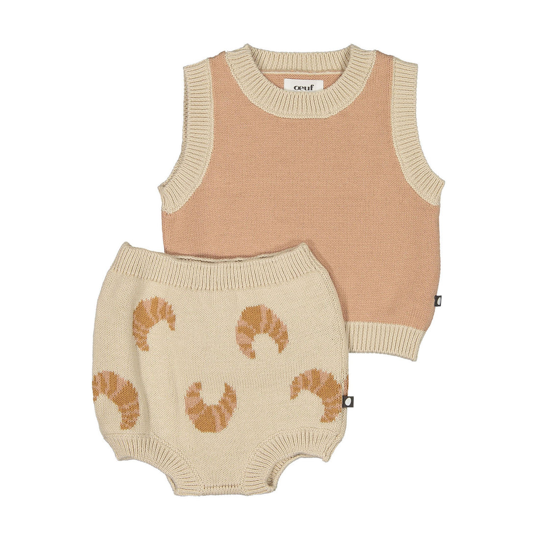 Oeuf Eggshell Croissant Vest and Bloomer Set