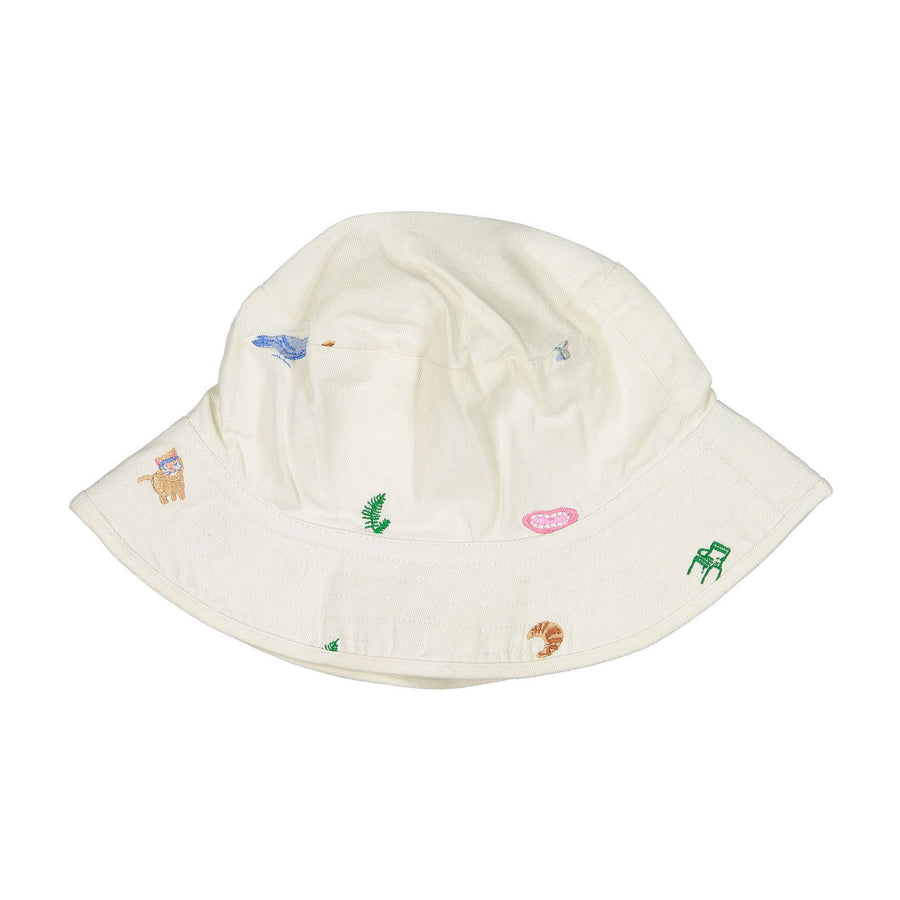 Oeuf Gardenia Embroidered Bucket Hat