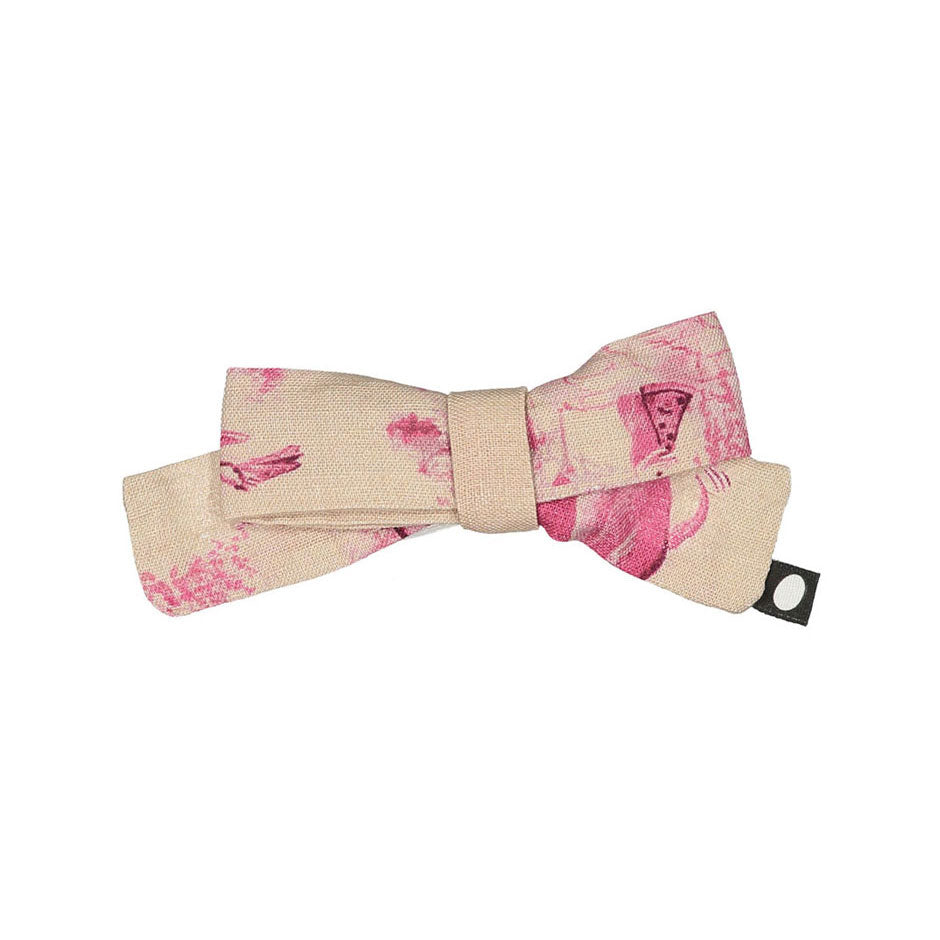 Oeuf Silver Peony Toile Bow Clip