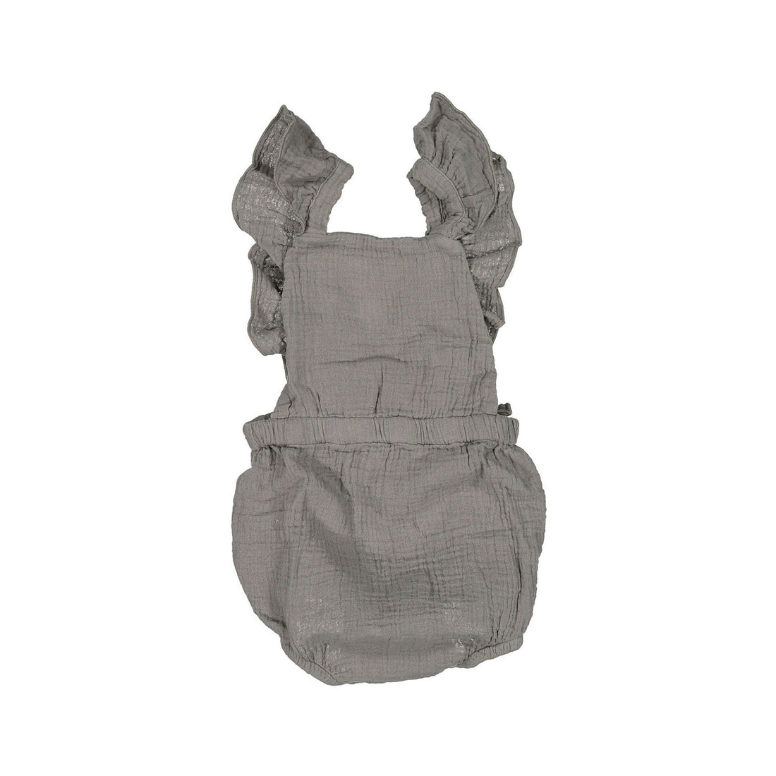 The Simple Folk  The Ruffle Romper- Lead Grey