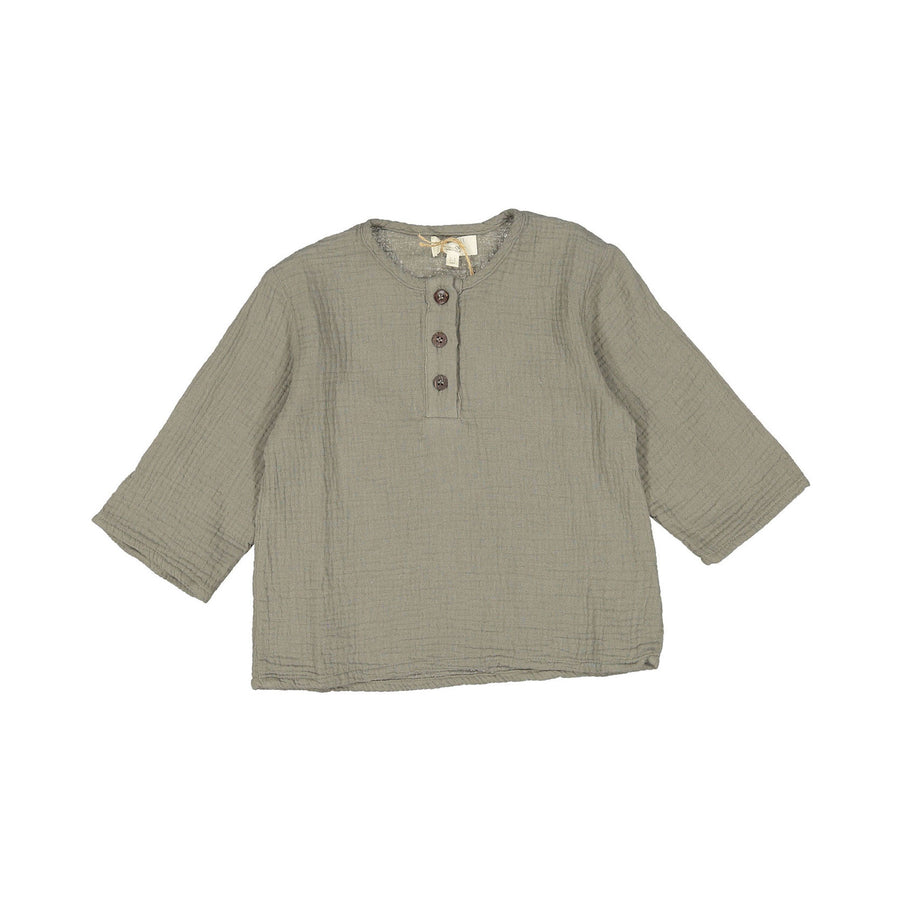 The Simple Folk  The Muslin Henley- Lead Grey