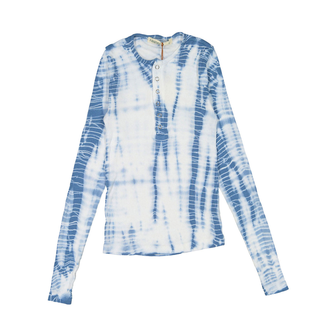 Fairwell Blue Gator Dye Henley Tee