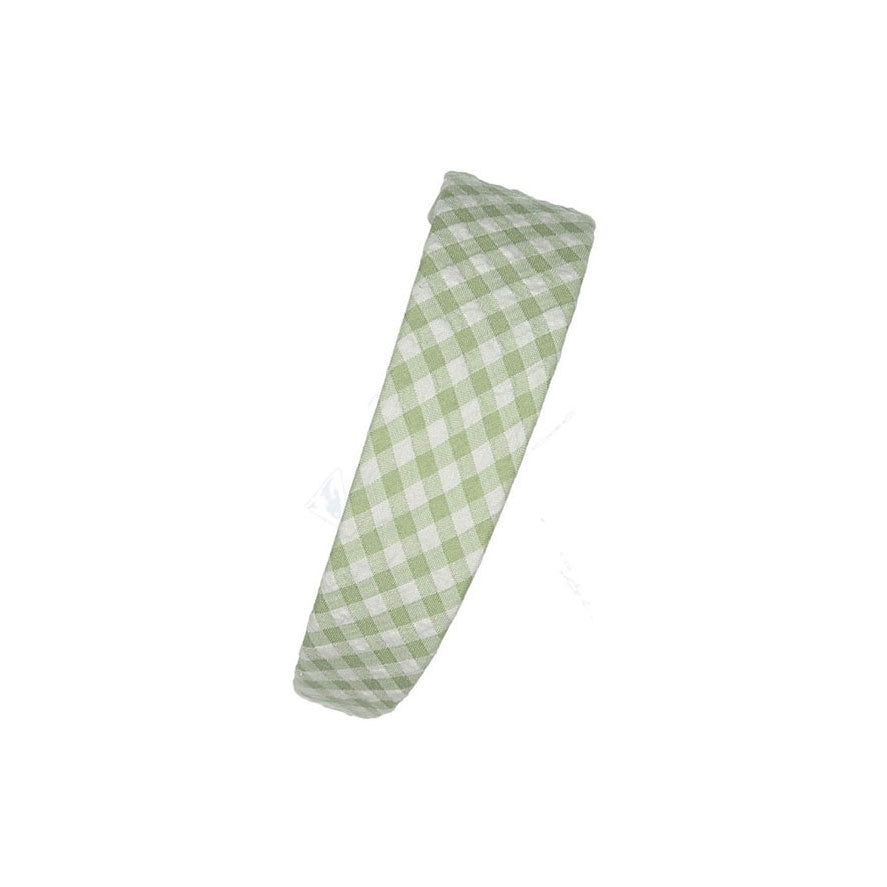 Birinit Green Gingham Flat Headband