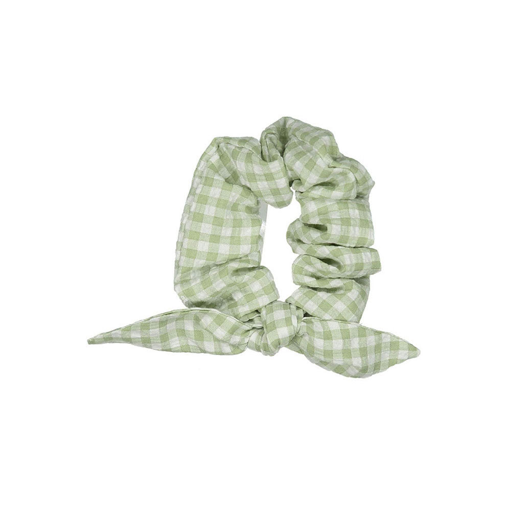 Birinit Green Gingham Scrunchie
