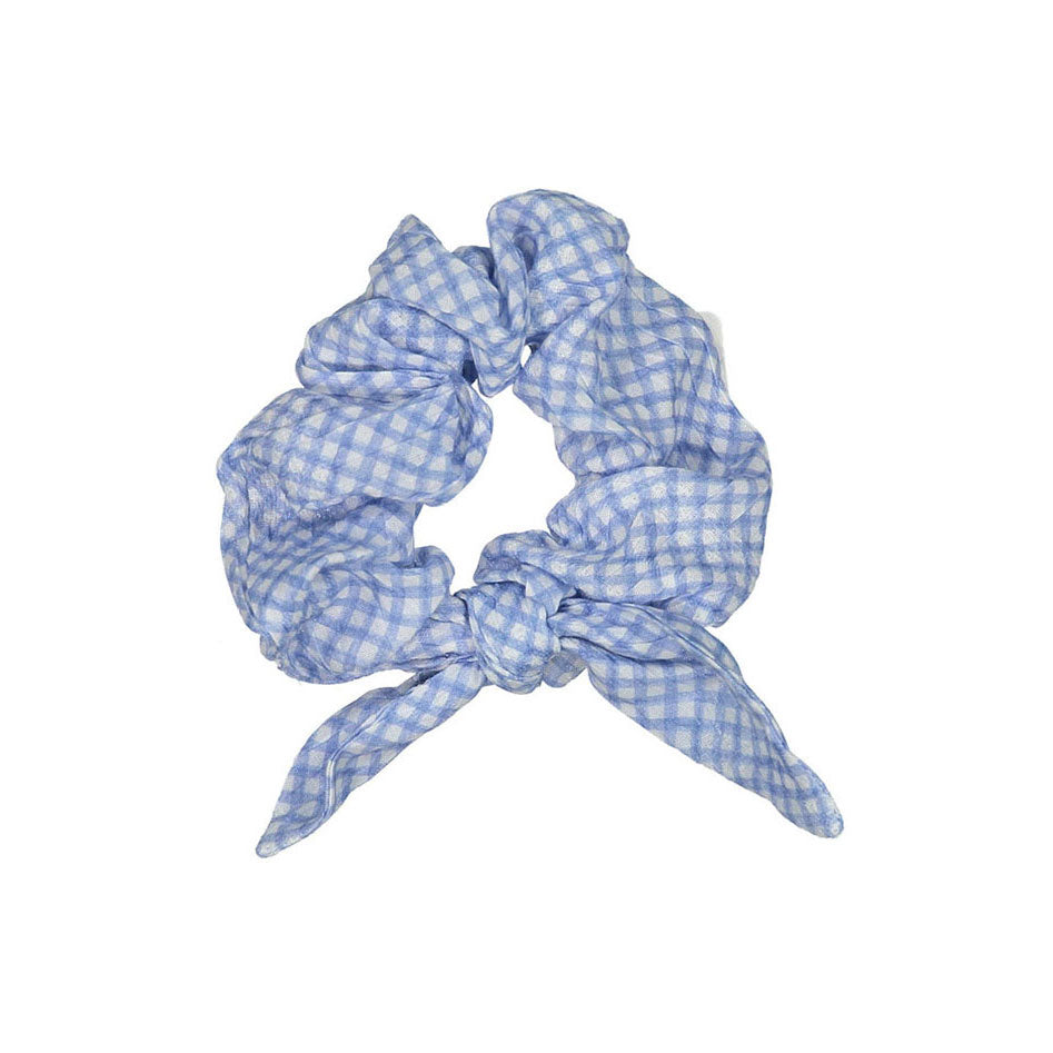 Birinit Blue Gingham Scrunchie