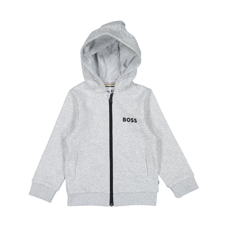 Hugo Boss Chine Grey Hooded Cardigan