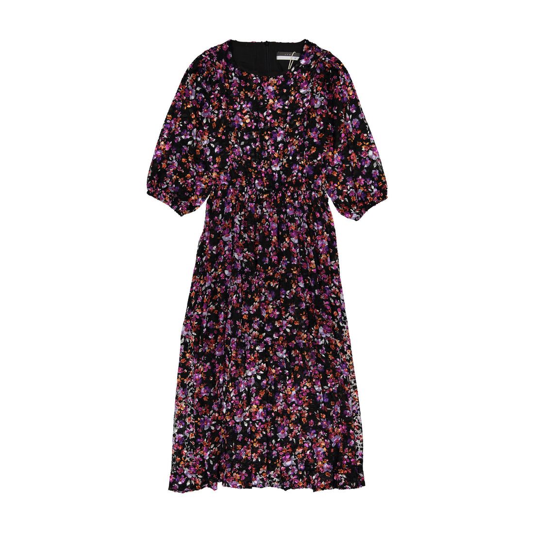 ROWE Black Crushed Floral Dress