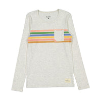 Ladida Oatmeal Rainbow Stripe Tee