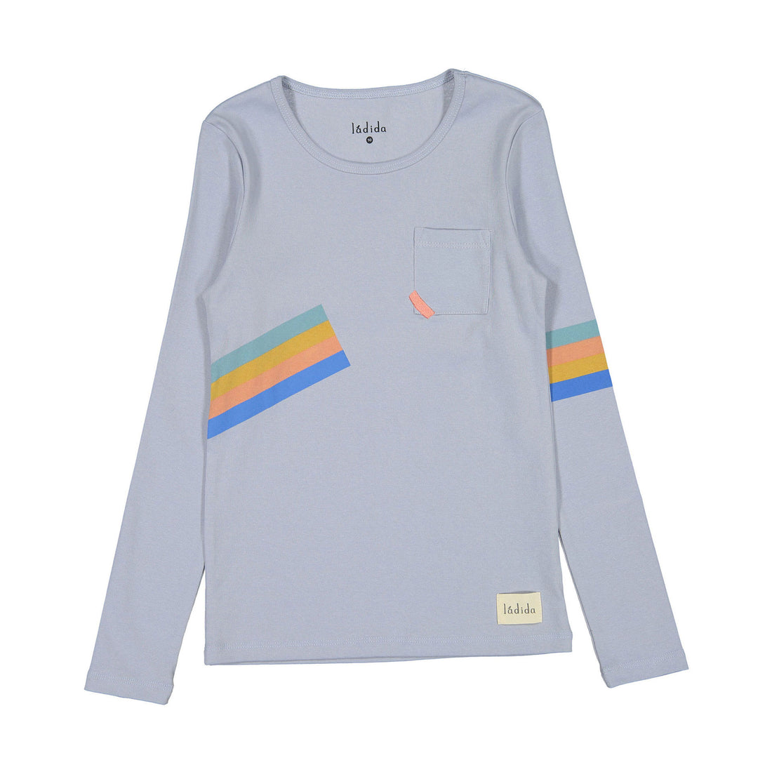 Ladida Light Blue Rainbow Stripes Tee