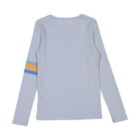 Ladida Light Blue Rainbow Stripes Tee