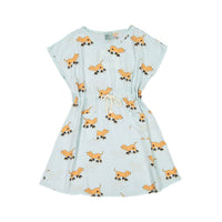 LotieKids Seagreen Dogs Waist Drawstring Dress