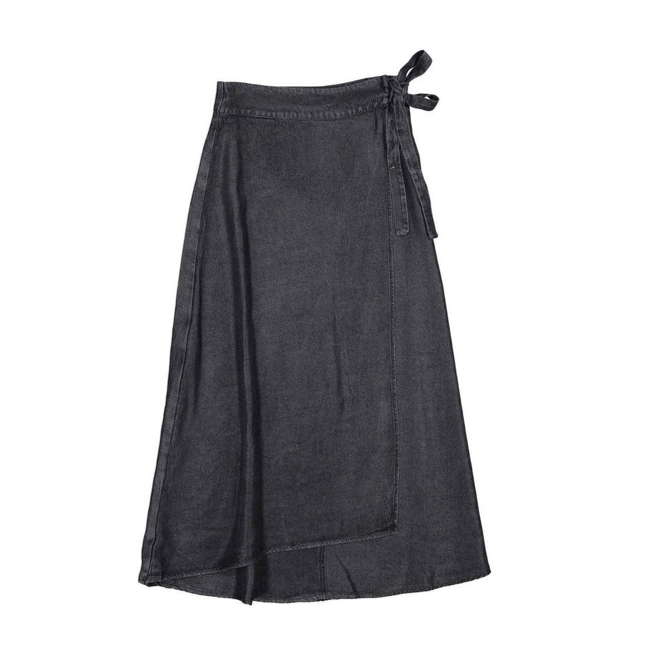 ROWE Black Denim Wrap Skirt