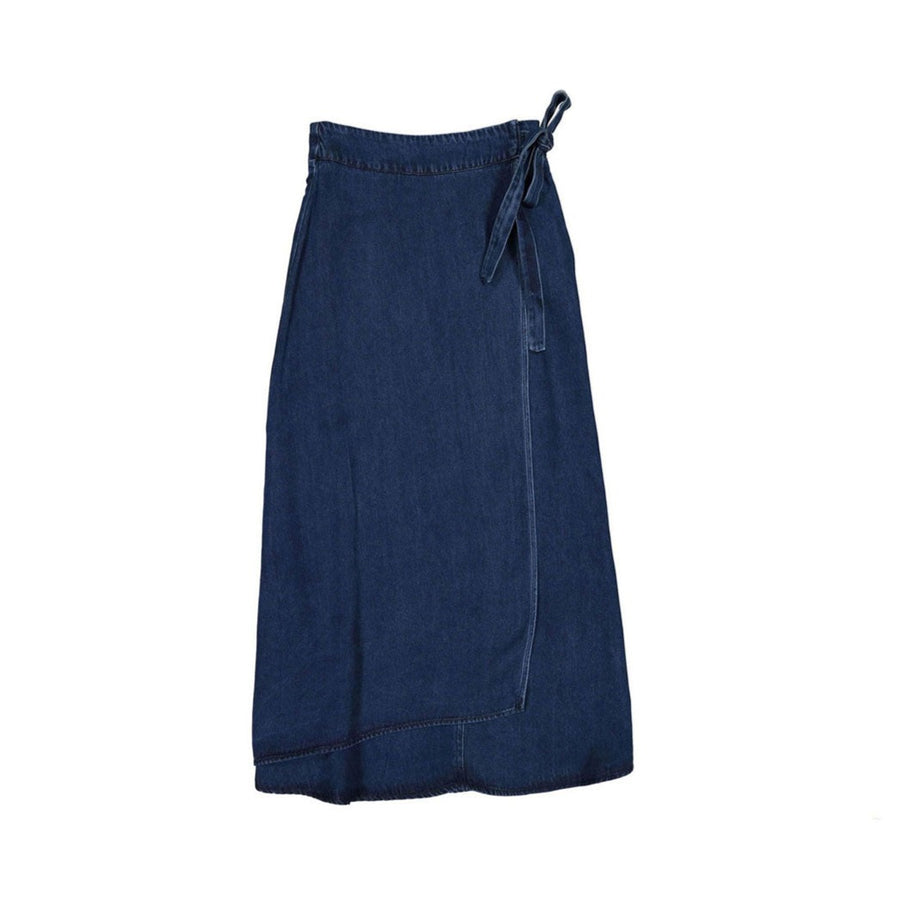 ROWE Blue Denim Wrap Skirt