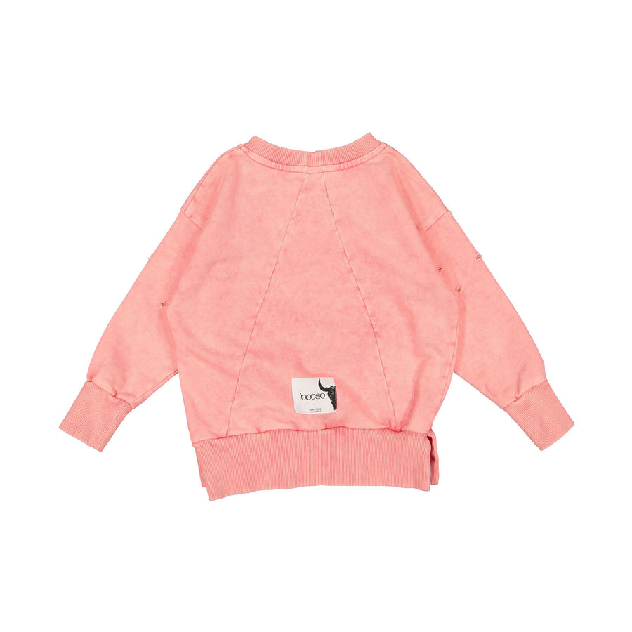 Booso Pink Torn Sweatshirt