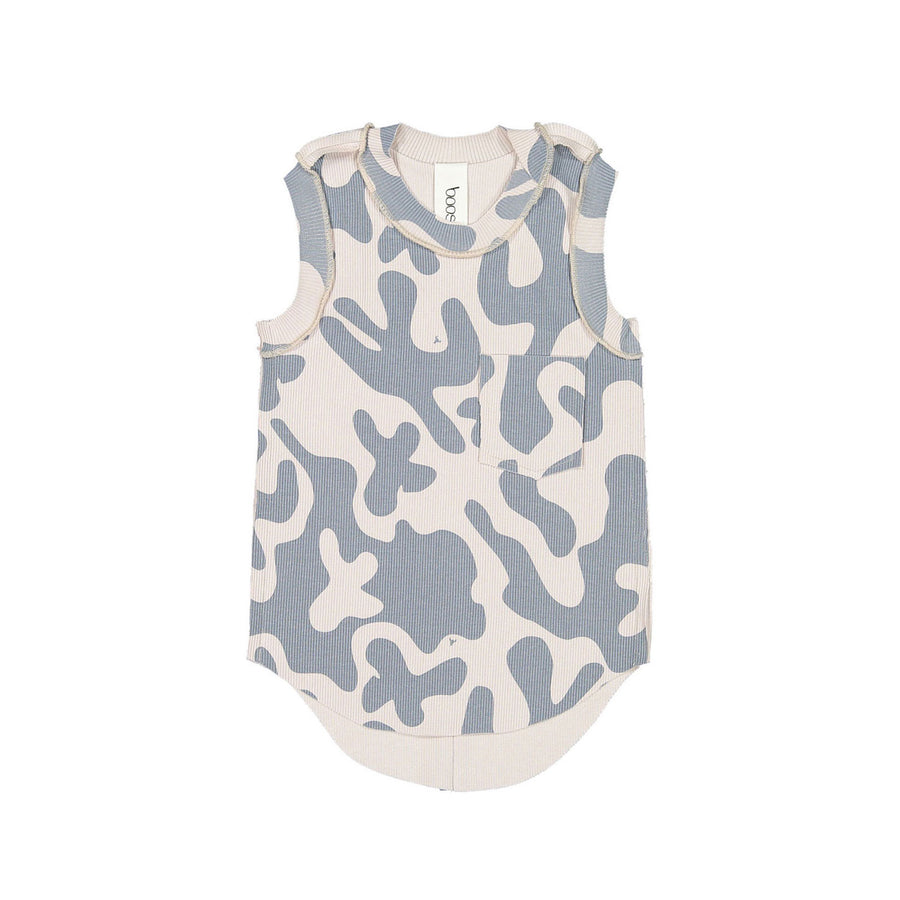 Booso Splash Beige Ribbed Top
