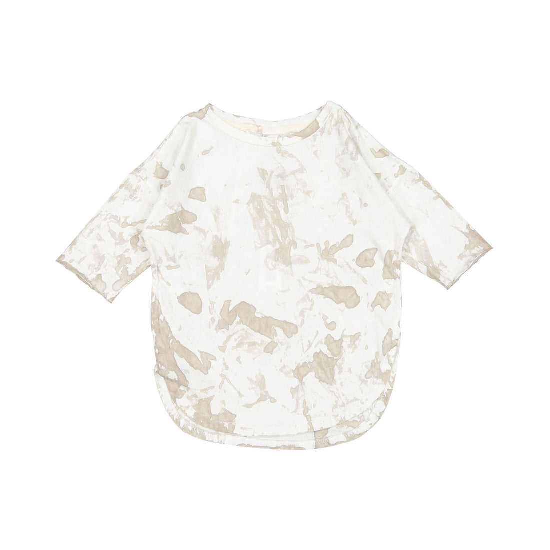 Booso Beige Long Acid Splash Tee