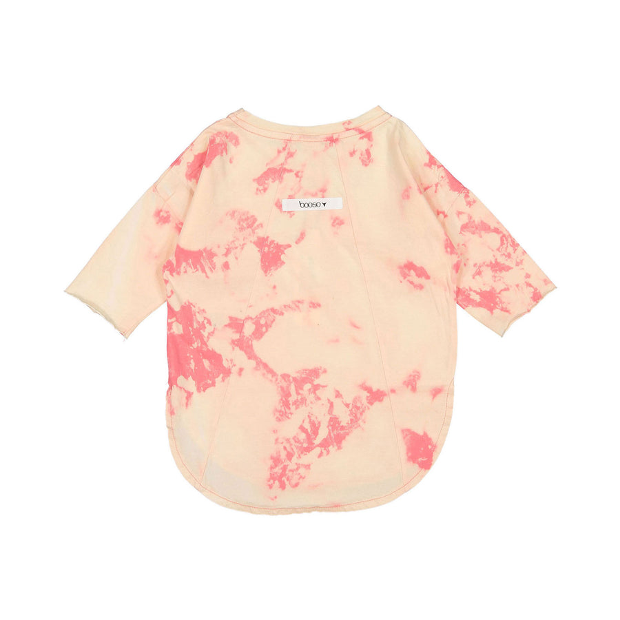 Booso Pink Long Acid Splash Tee