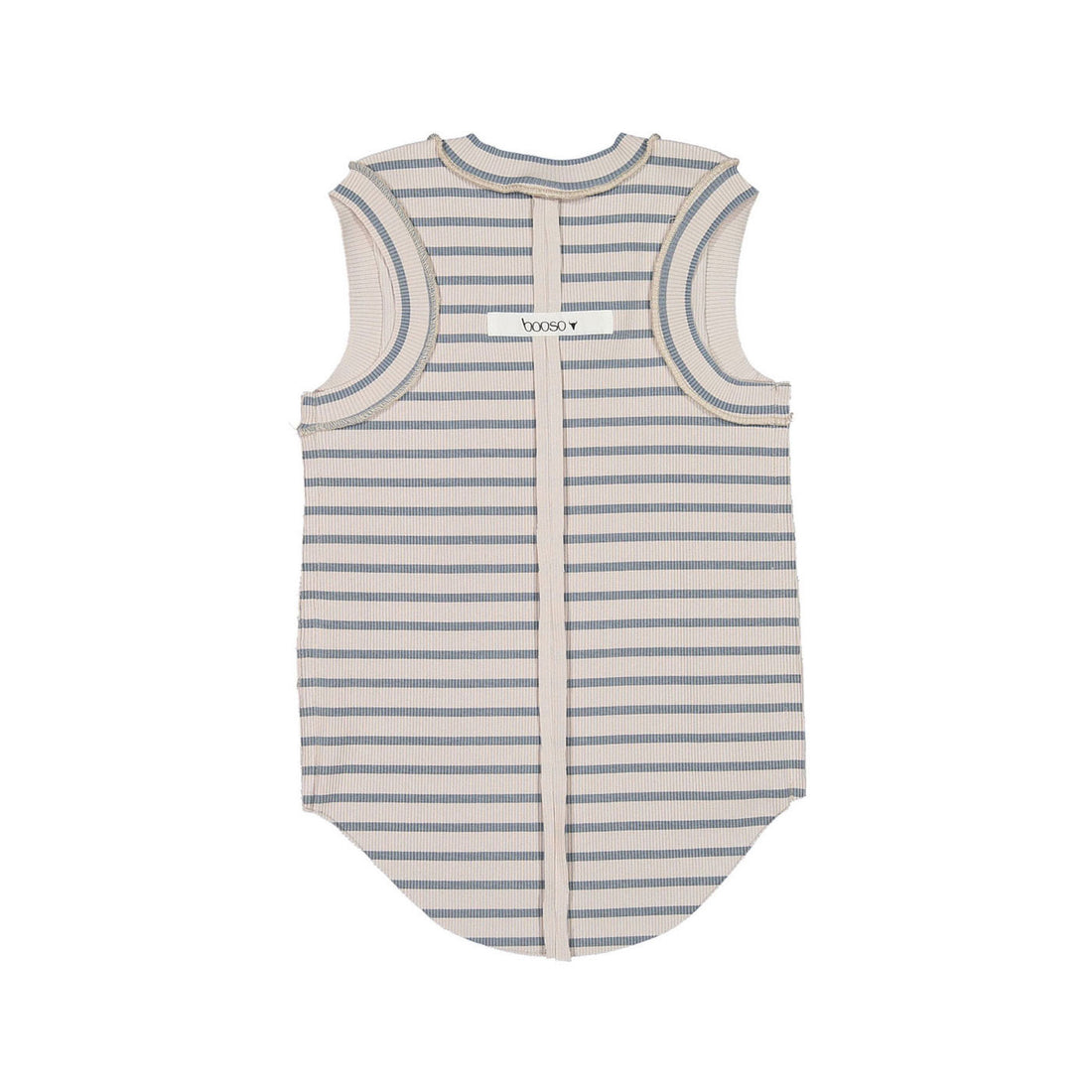 Booso Striped Beige Ribbed Top