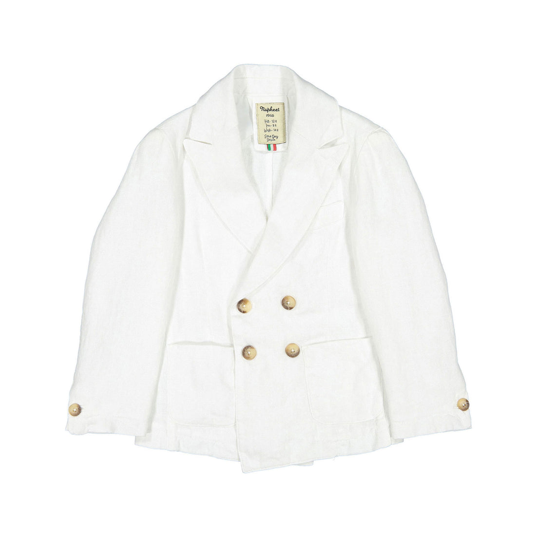 Nupkeet White Double Breasted Blazer
