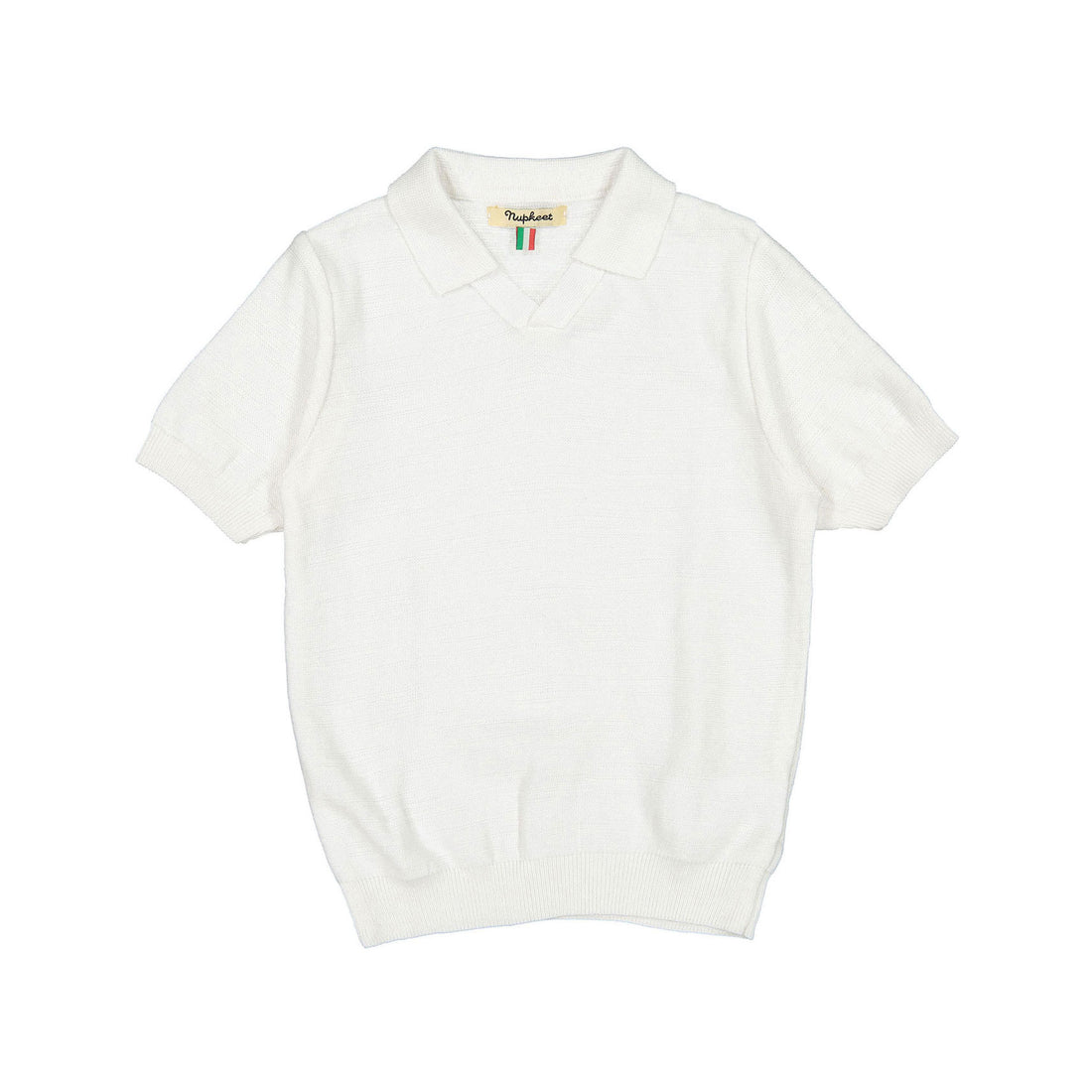 Nupkeet White Taranto Knit Polo