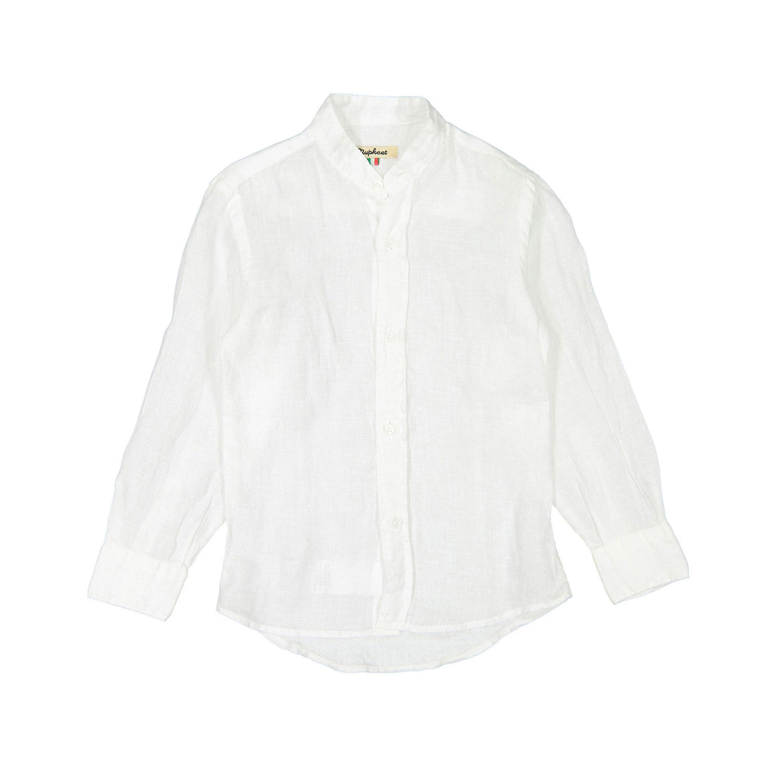 Nupkeet White Mandarin Collar Shirt
