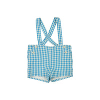 Nanos Aqua Check Baby Suspender Shorts