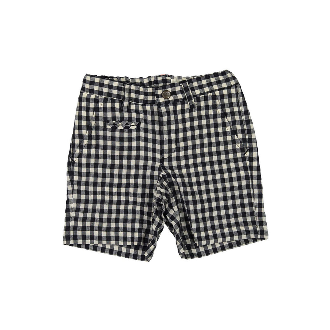 Nanos Black Check Shorts