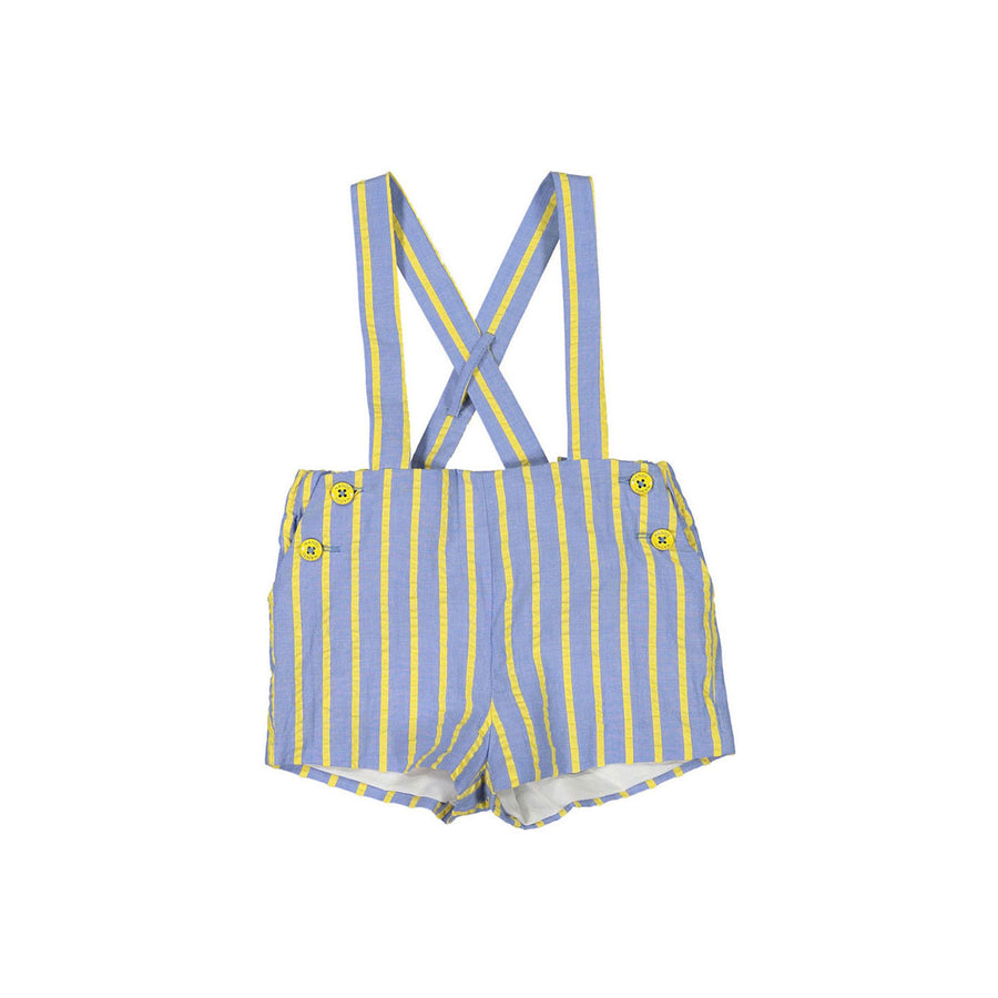 Nanos Yellow Stripe Baby Suspender Shorts