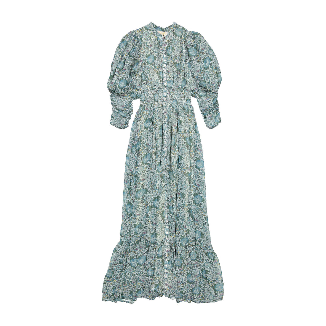 by Timo Blue Birds Georgette Button Down Womens Dress