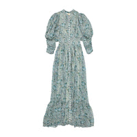 by Timo Blue Birds Georgette Button Down Womens Dress