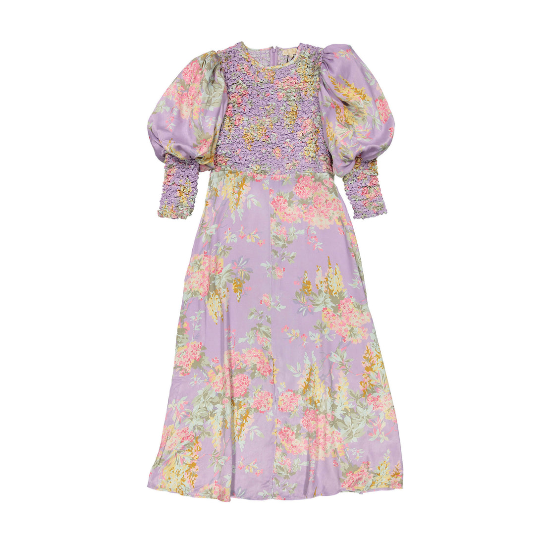 by Timo Vintage Bouquet Crepe Satin Midi Dress